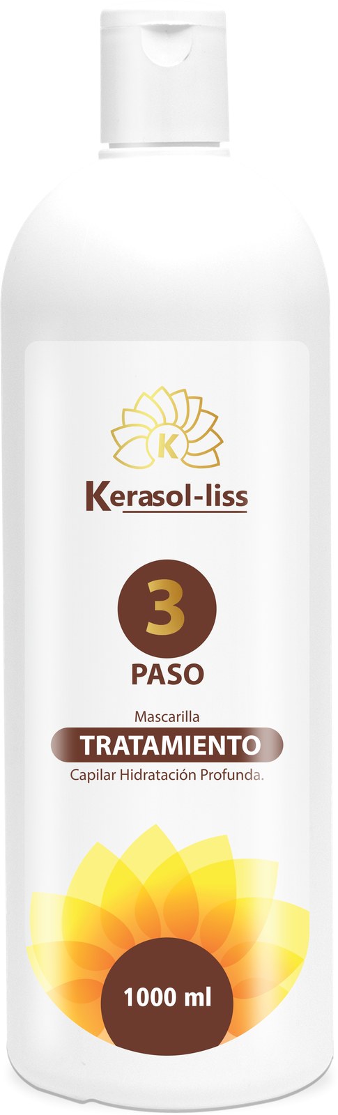 Tratamiento Capilar Hidratación Paso 3 Kerasol-liss, mascarilla de hidratación profunda, 1000 mL