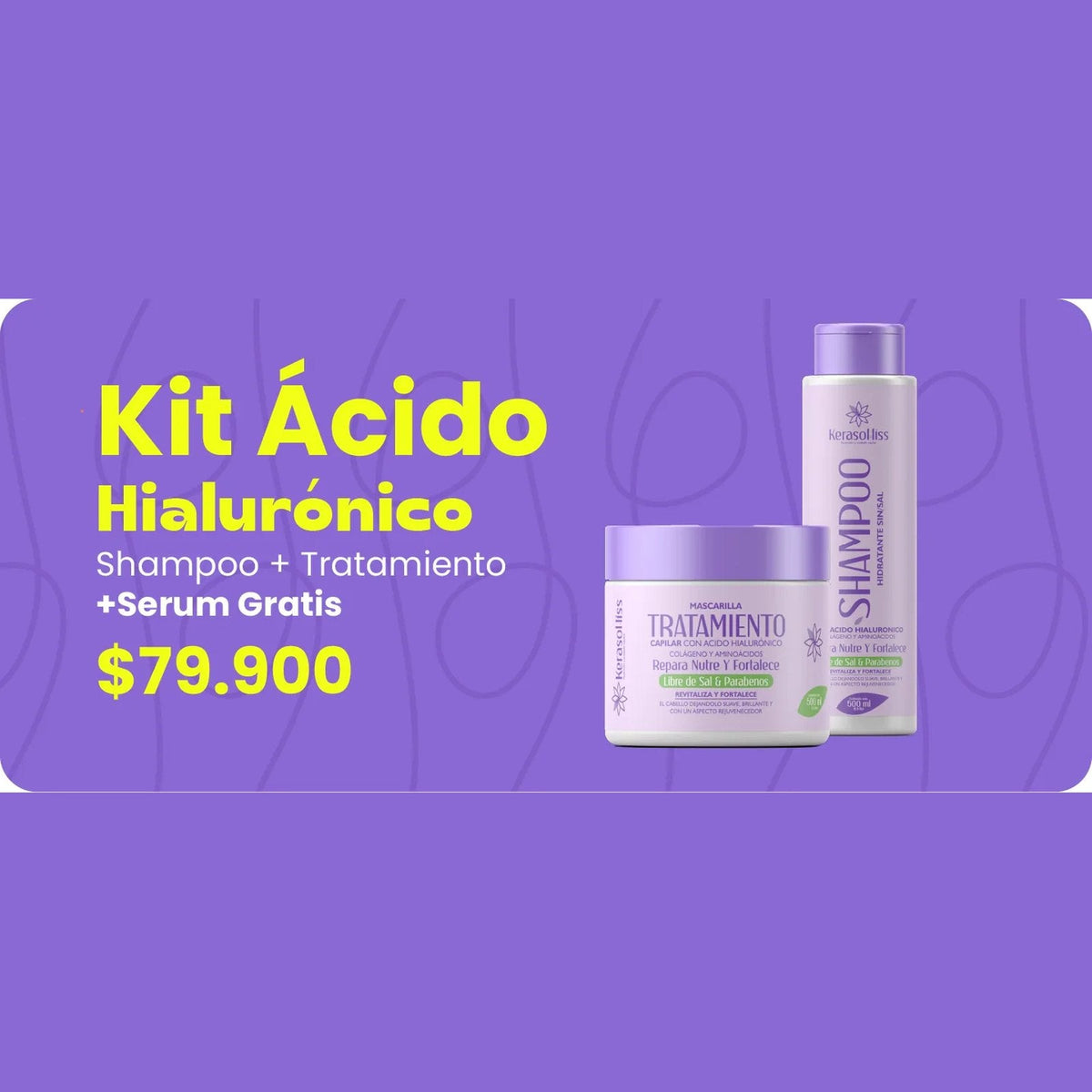 Kit Ácido Hialurónico: shampoo y tratamiento con serum de regalo