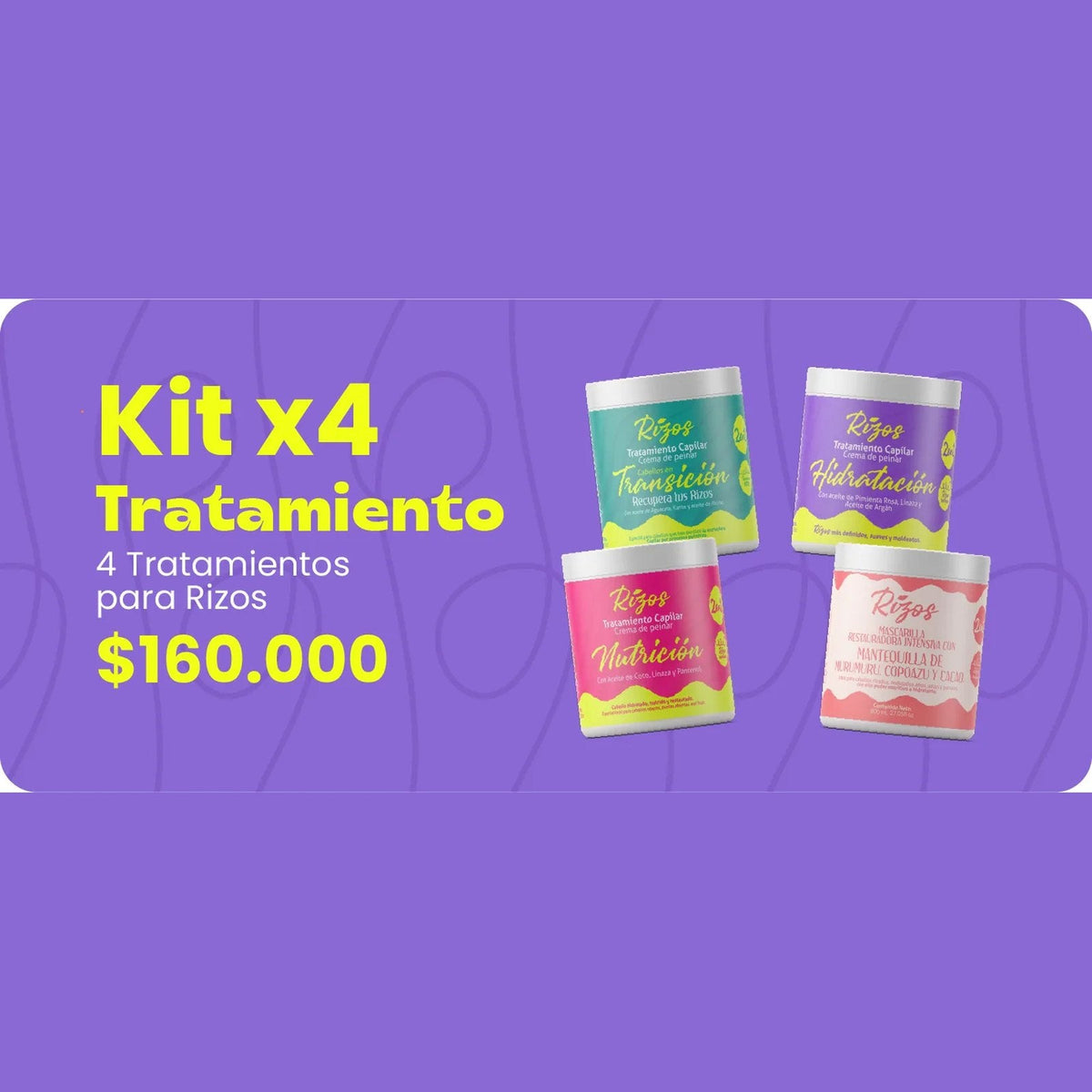 Kit x4: cuatro tratamientos para rizos