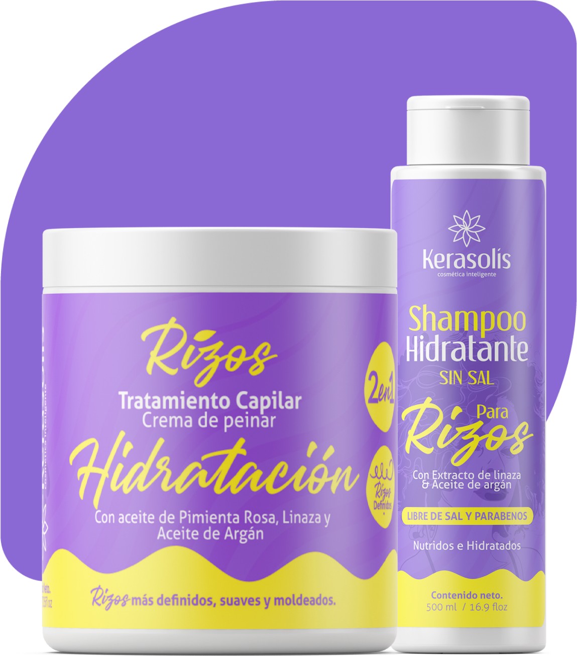 Dúo Hidratación: crema para peinar de 800 mL y shampoo de 500 mL