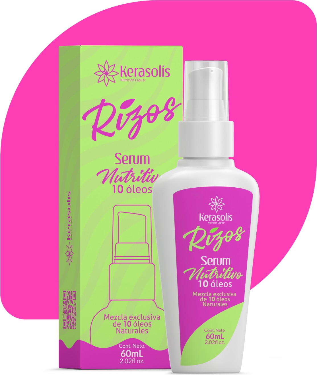 Serum Rizos Nutritivo con 10 óleos naturales de 60 mL