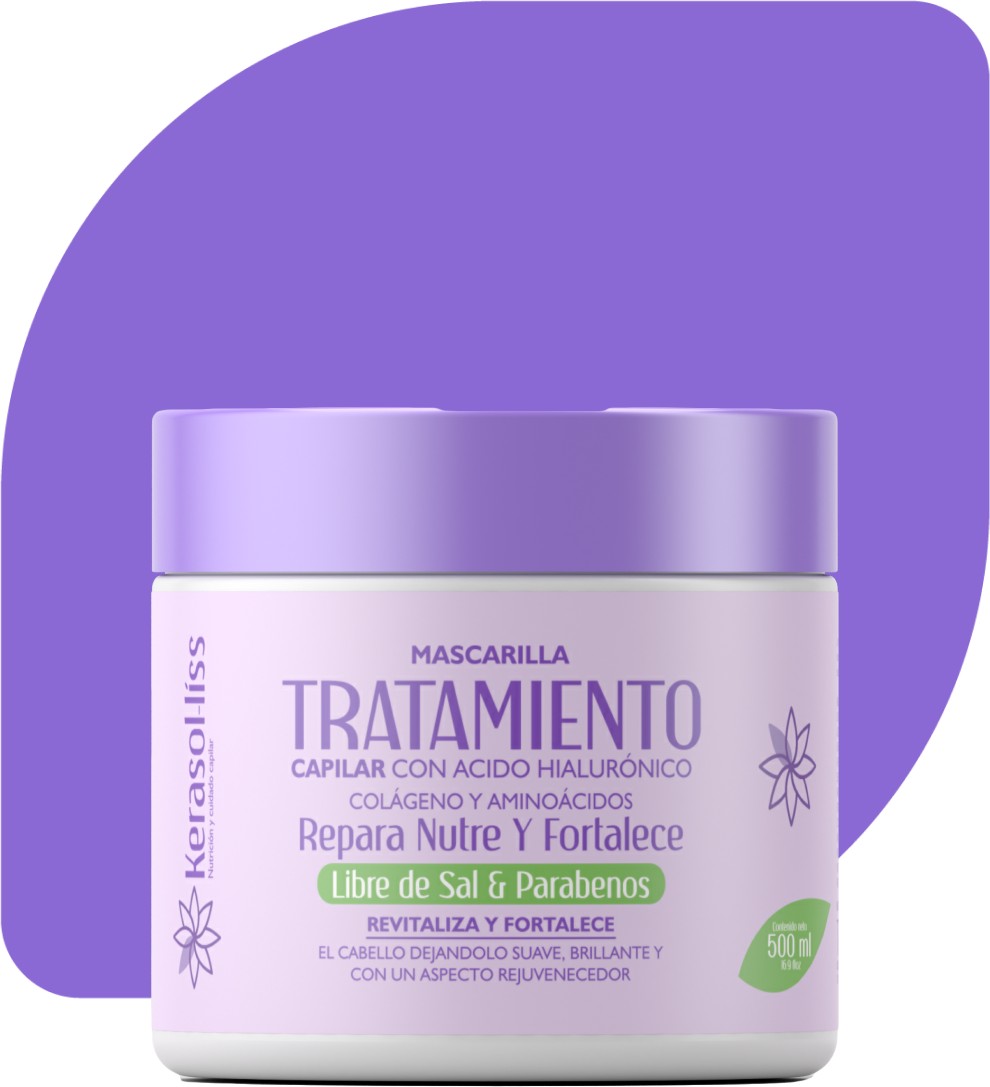 Tratamiento Mascarilla Capilar con ácido hialurónico, presentación en tarro de 500 mL